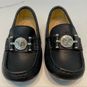 Authentic Baby Boy Versace Black Loafers Size 23